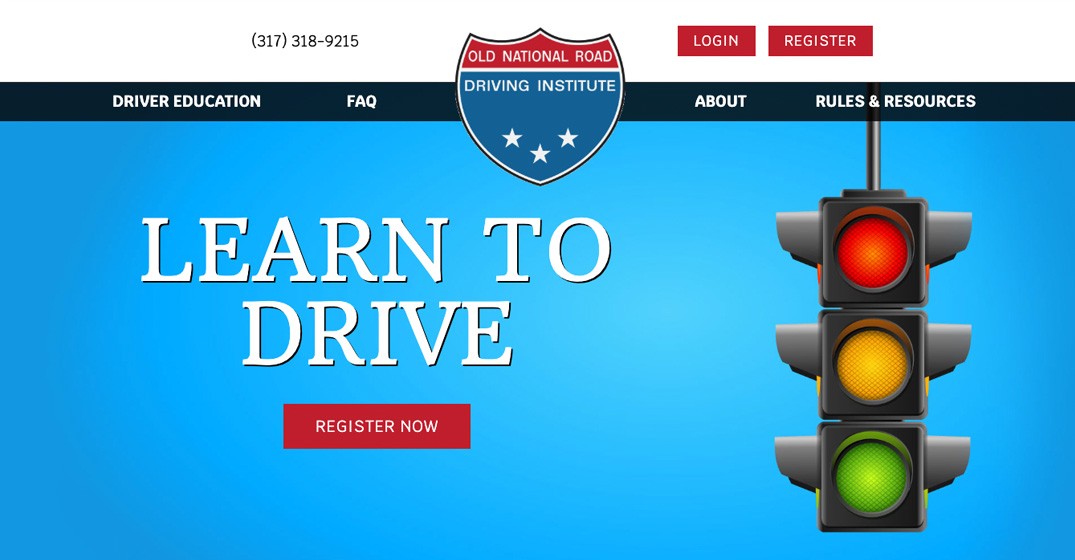 Old National Road Driving Institute website screenshot