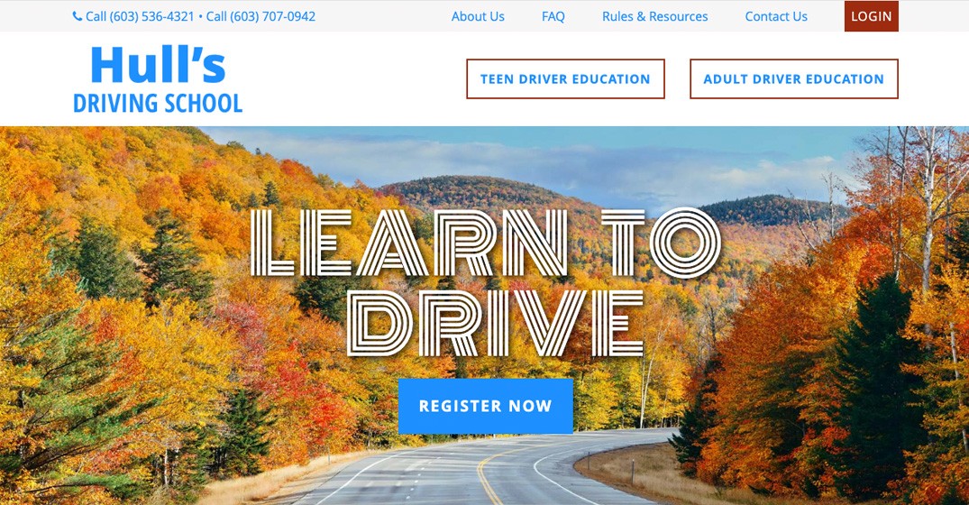 Hulls Driving School website screenshot