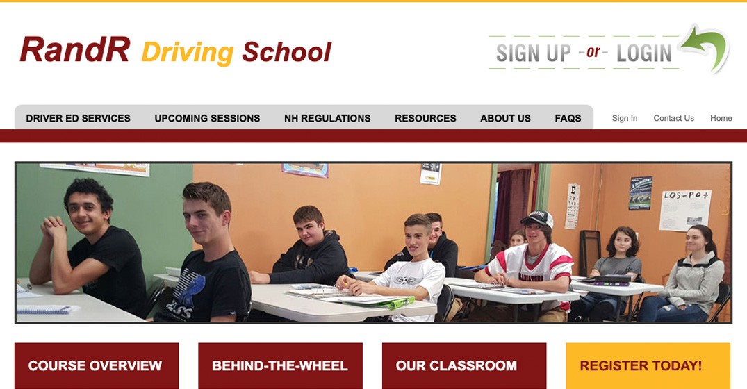 R and R Driving School website screenshot