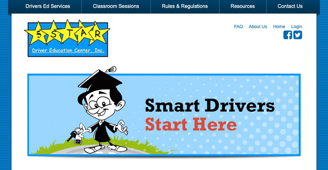 Five Star Driver Education Center website screenshot