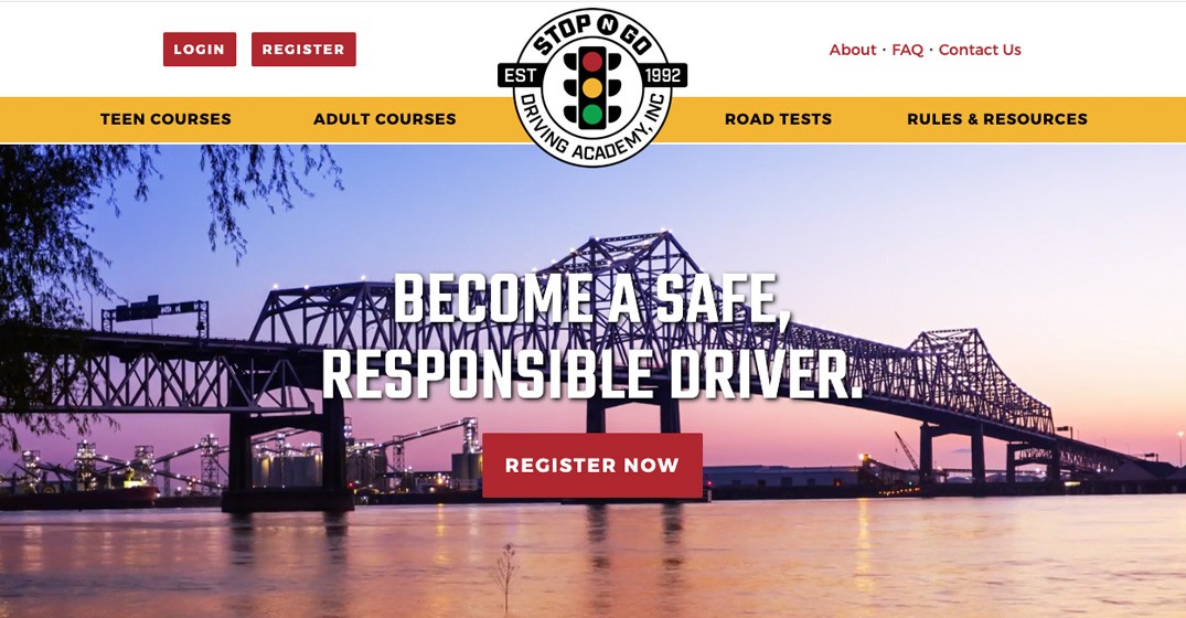 Stop N Go Driving Academy website screenshot