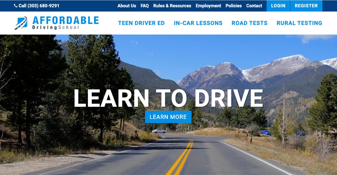 Affordable Driving School website screenshot