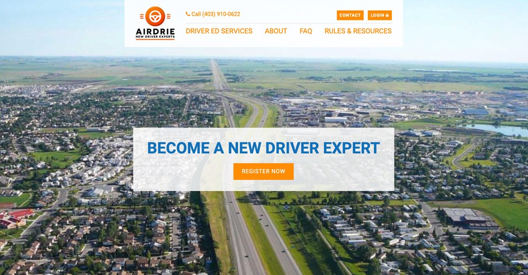 Airdrie Drivers Academy website screenshot
