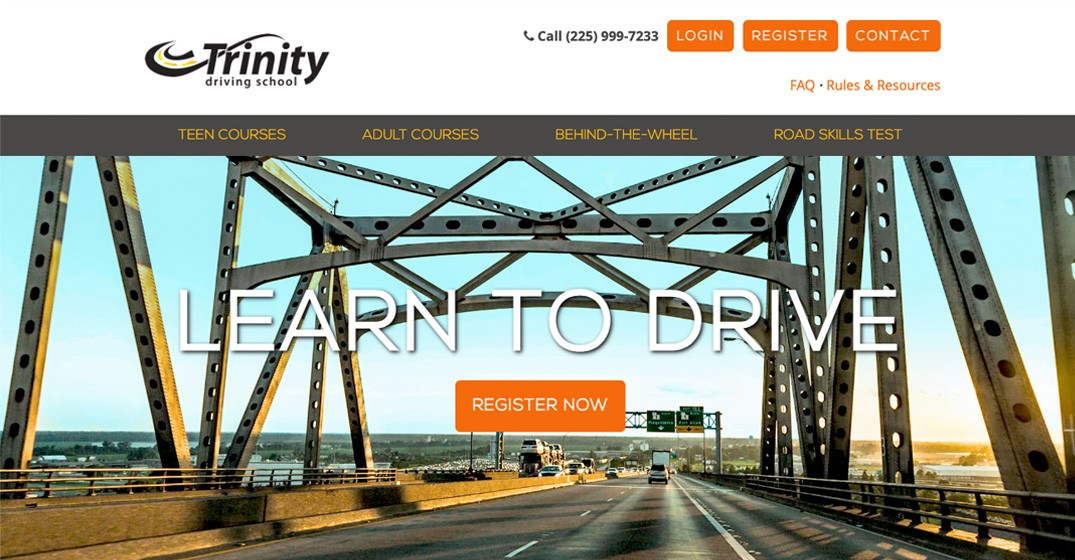 Trinity Driving School website screenshot