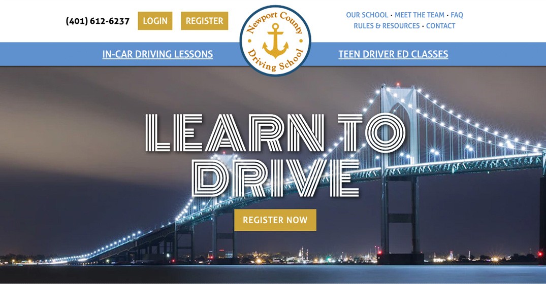 Newport County Driving School website screenshot