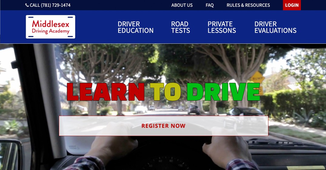 Middlesex Driving Academy website screenshot