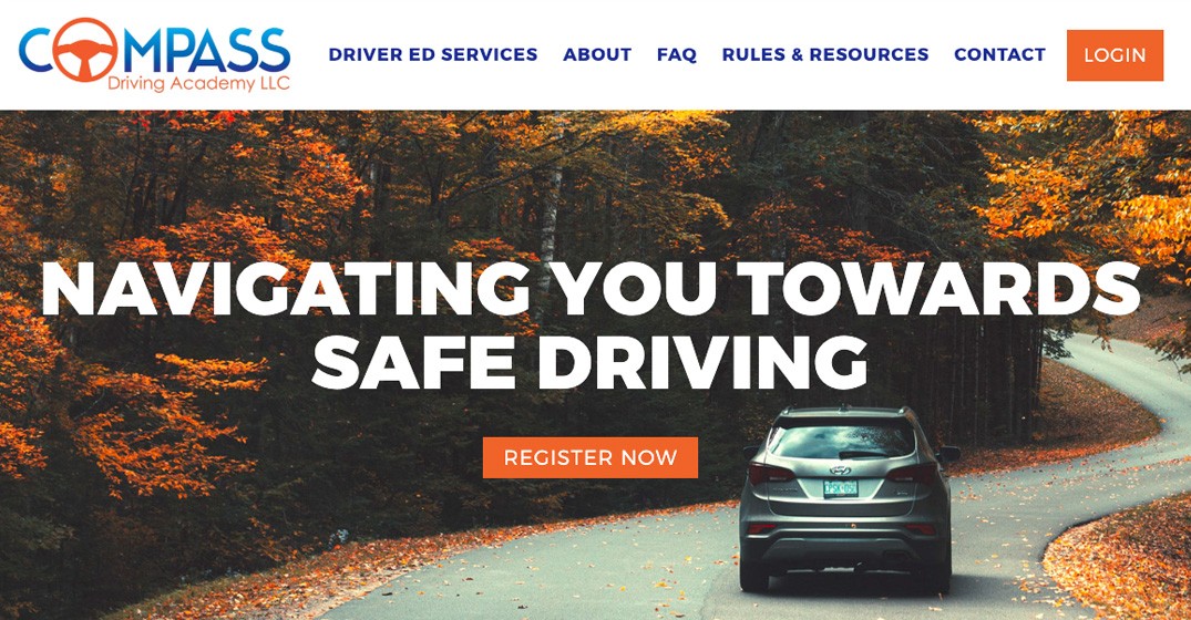 Compass Driving Academy website screenshot