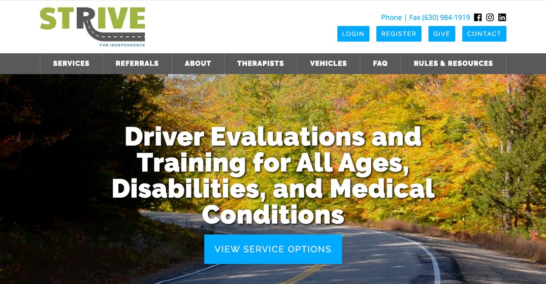 Strive for Independence website screenshot
