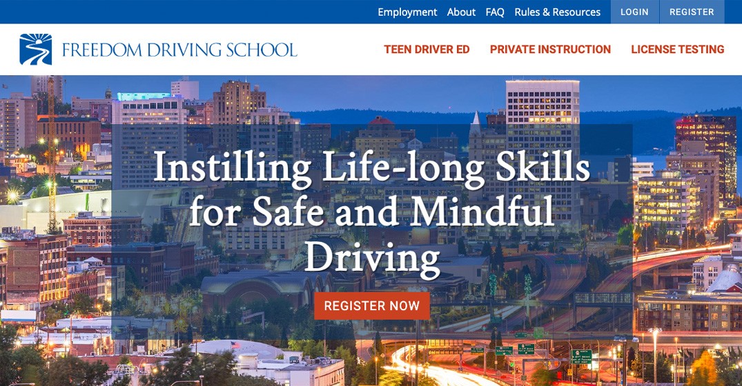 Freedom Driving School website screenshot