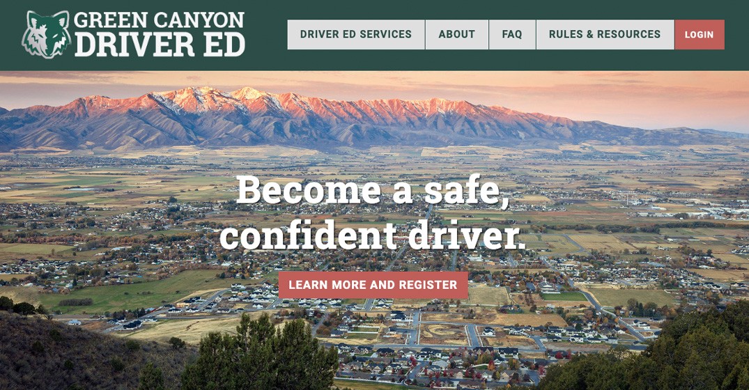 Green Canyon Driver Ed website screenshot