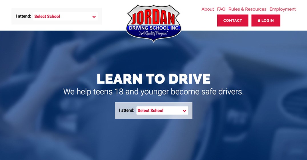 Jordan Driving School website screenshot
