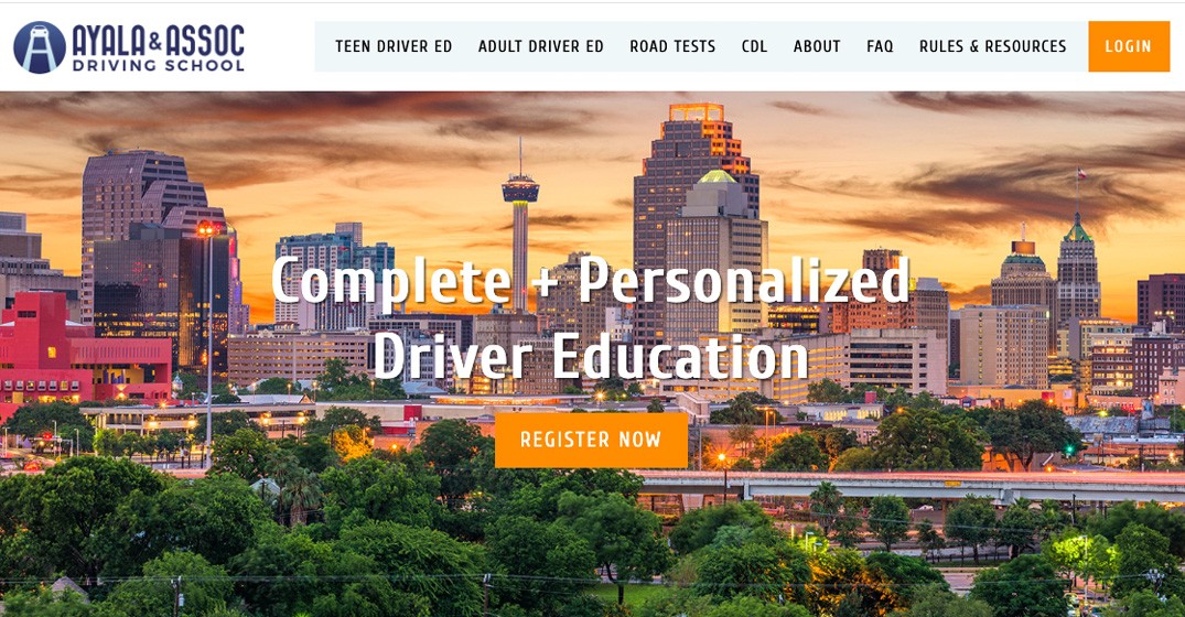 Ayala & Assoc Driving School website screenshot