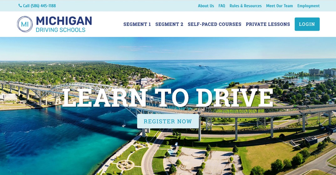 Michigan Driving Schools website screenshot