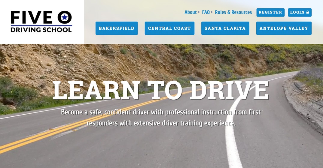 Five O Driving School website screenshot