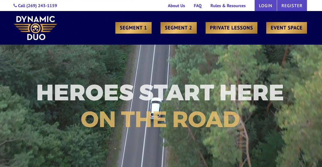 Dynamic Duo Driving School website screenshot