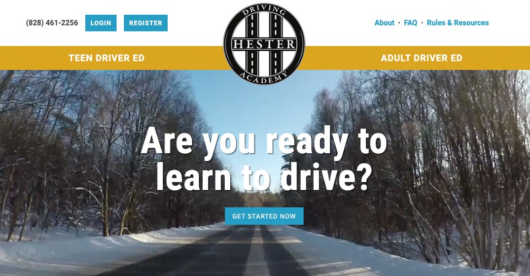 Hester Driving Academy website screenshot