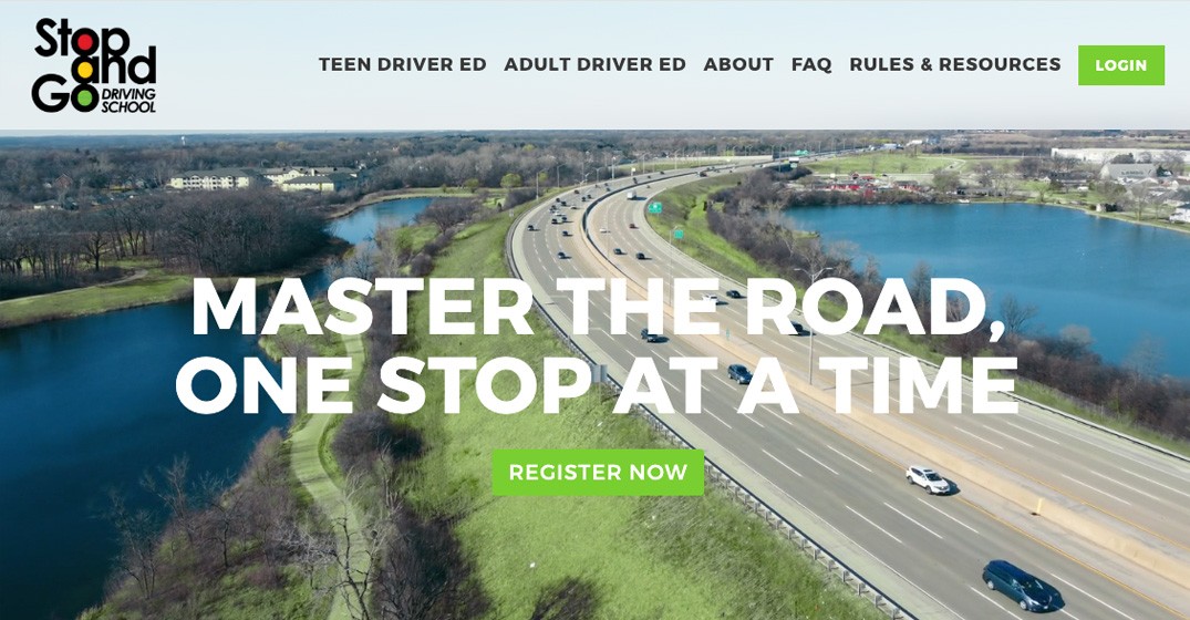Stop and Go Driving School website screenshot