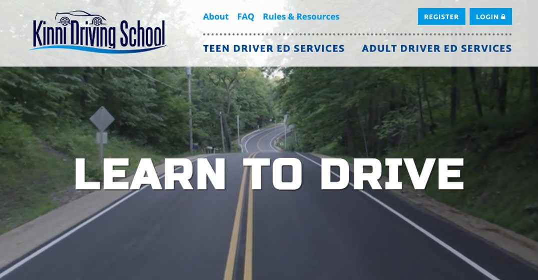 Kinni Driving School website screenshot