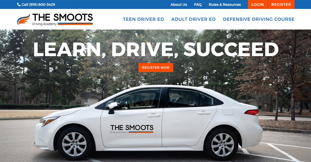 Smoots Driving Academy website screenshot