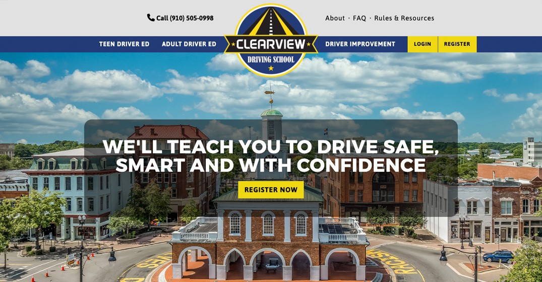 Clearview Driving School website screenshot