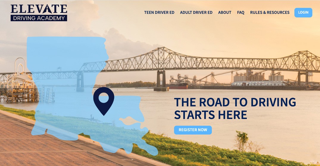 Elevate Driving Academy website screenshot