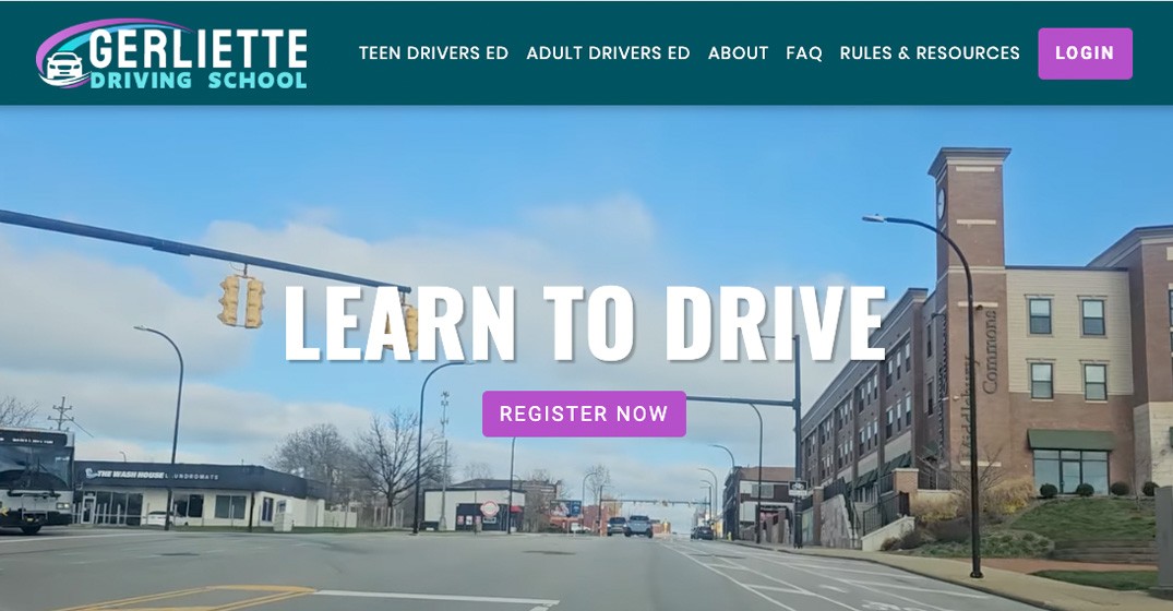 Gerliette Driving School website screenshot